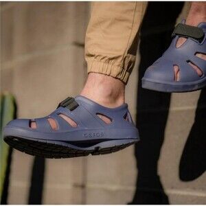 NEW Oofos Oocandoo Recovery Fisherman Water Sandals Shoes W10/M8 Water Drop Blue